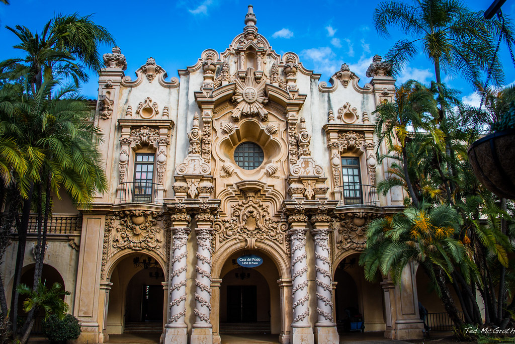Spanish Colonial facades, Balboa Park — San Diego