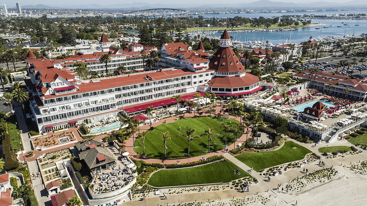 Hotel del Coronado from the air — San Diego