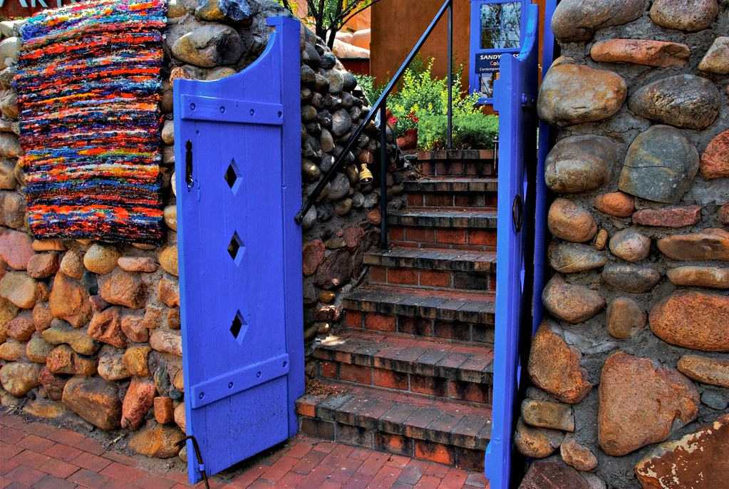 A blue door on Canyon Road — Santa Fe