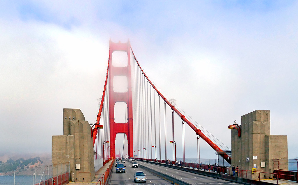 The Golden Gate in fog — Carmel-by-the-Sea